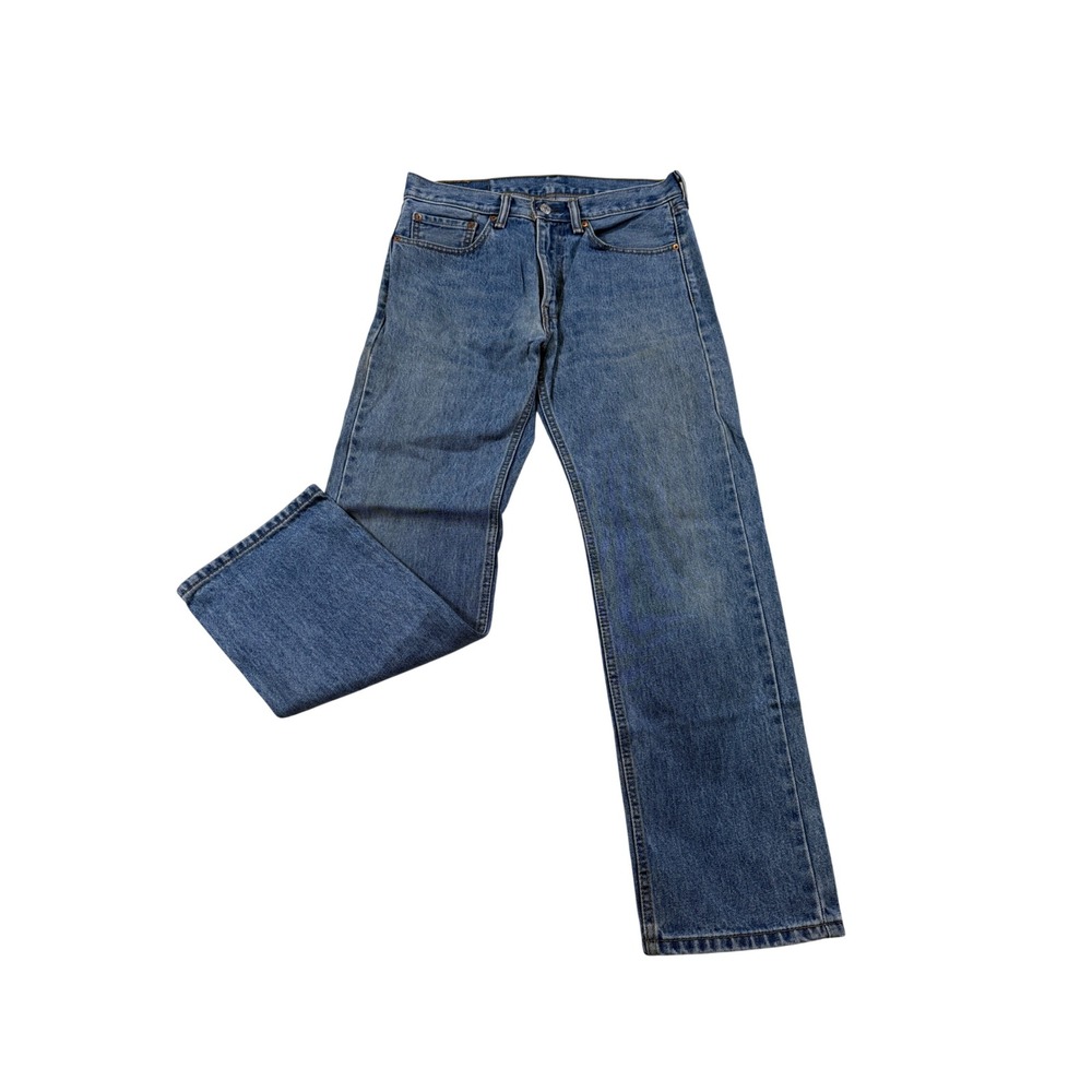 Levi's 505 Regular Fit Jeans 32 x 30 Straight Leg Medium Wash Denim Workwear